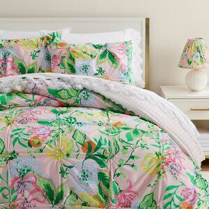 Lilly Pulitzer x Pottery Barn King Duvet Cover + Std Shams Via Amore Floral NWT